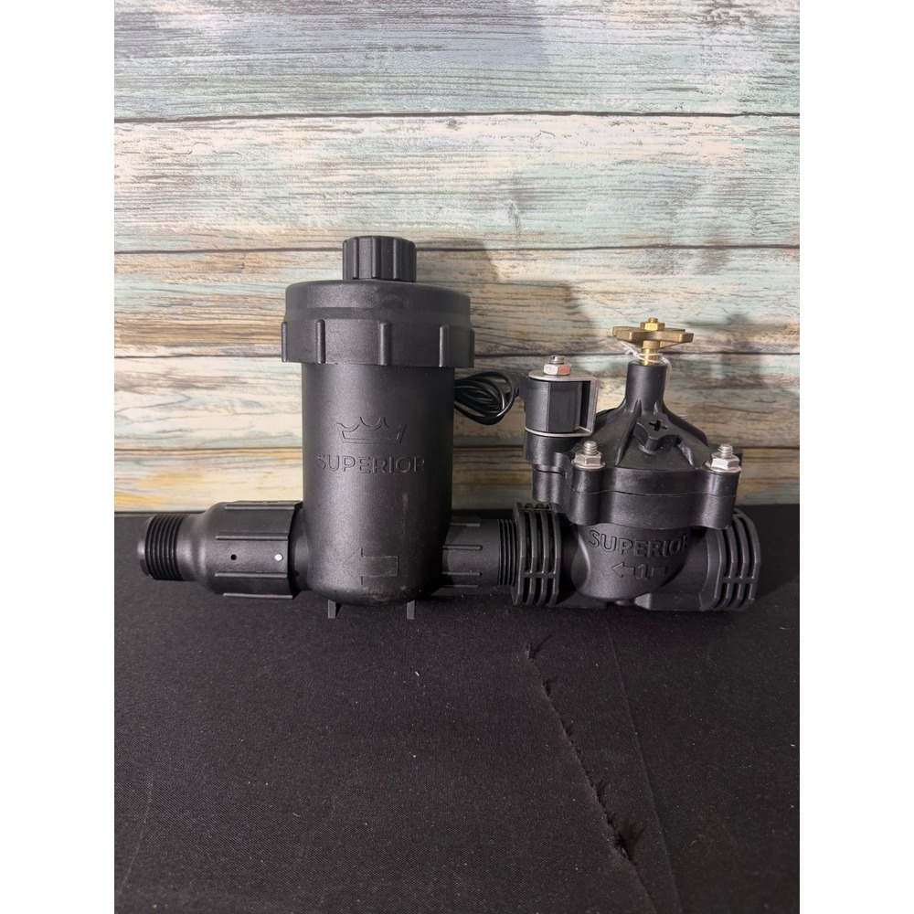 Superior 1" In-Line Solenoid Sprinkler Valve Pressure Regulating Filter 150 PSI